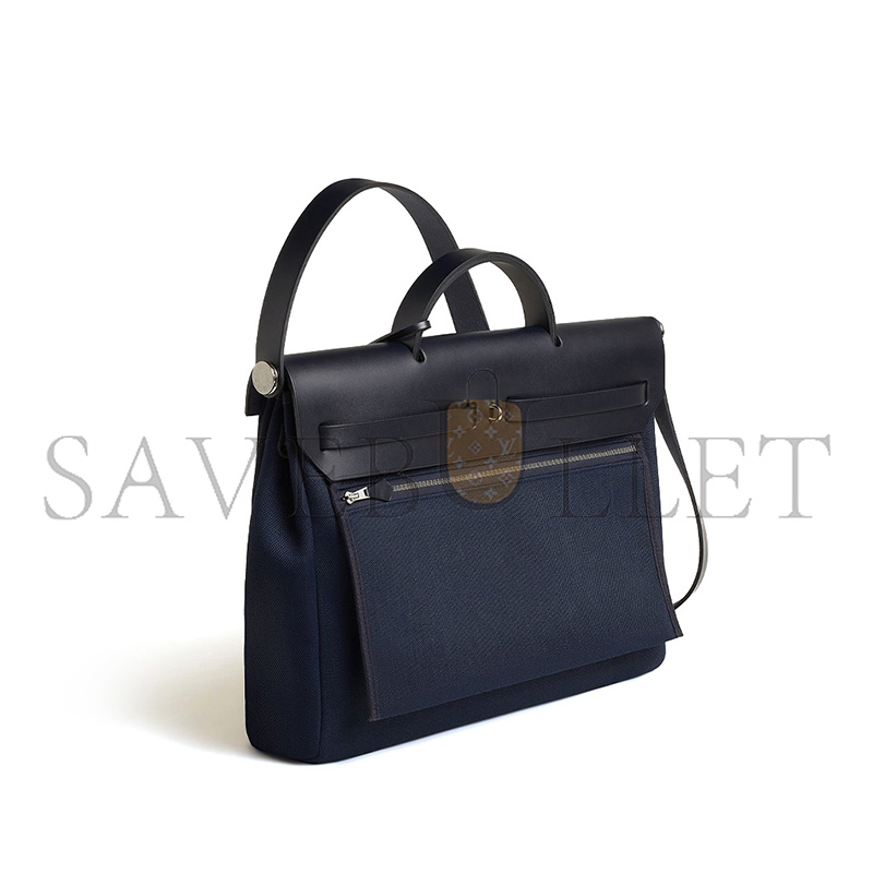 HERMES MASTER BLEU INDIGO HERBAG MESSENGER 39 BAG H084489CKAC (39*28*9cm)